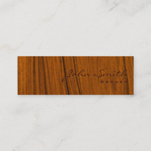 Minitarjeta De Visita Wood Grain Real Estate Broker Business Card