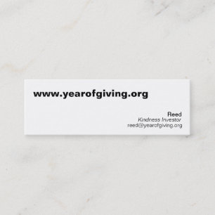 Minitarjeta De Visita www.yearofgiving.org, caña, reed@yearofgiving.o..