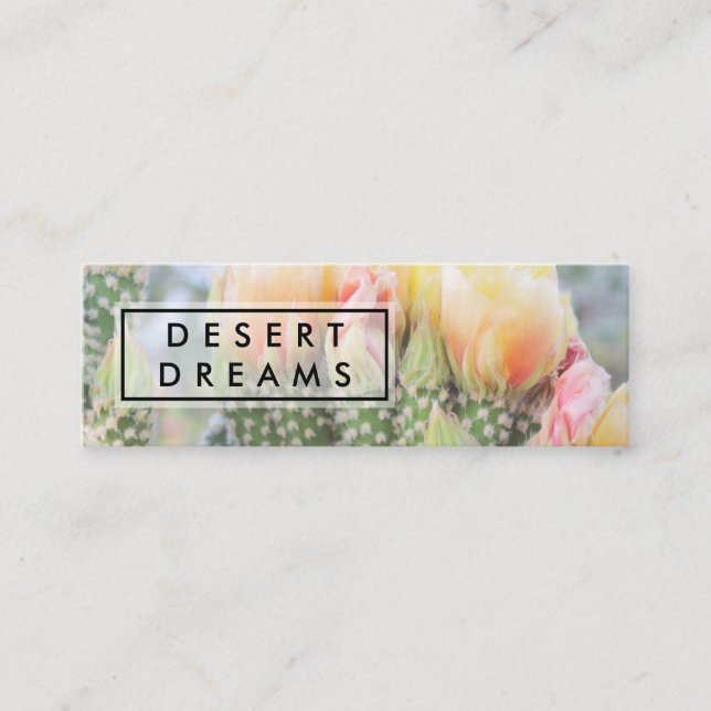 Minitarjeta De Visita Yellow Wildflower Desert Garden Photo Travel (Anverso)