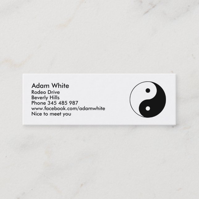 Minitarjeta De Visita Yin Yang (Anverso)