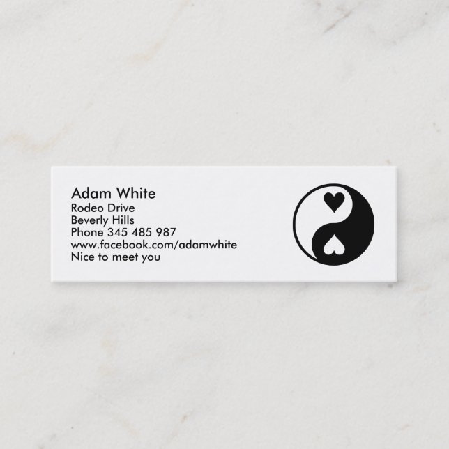 Minitarjeta De Visita Yin Yang (Anverso)