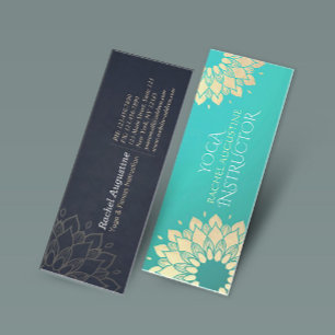 Minitarjeta De Visita Yoga Studio Instructor de Meditación Golden Mandal