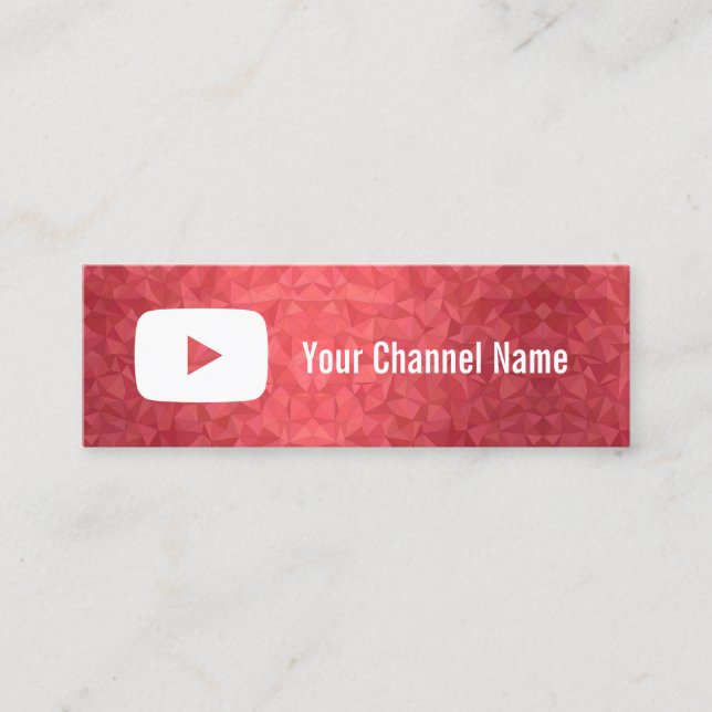 Minitarjeta De Visita Youtube Channel Youtuber Social Media Mini (Anverso)