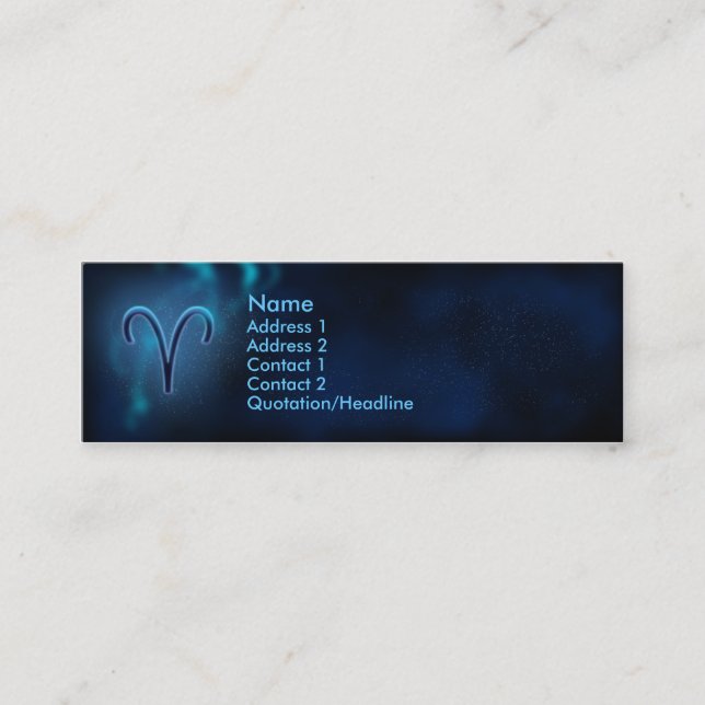 Minitarjeta De Visita Zodiaco místico - aries (Anverso)