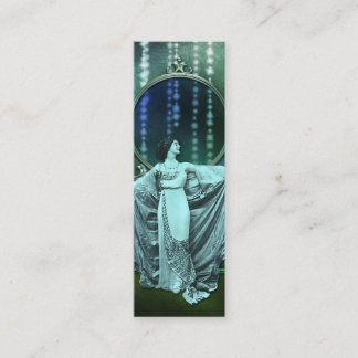 Minitarjeta De Visita Zohara: Mujer del art déco en aguamarina y verde