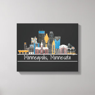 Minneapolis, impresión de lienzo en línea de horiz