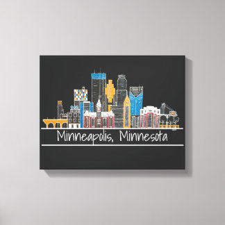 Minneapolis, impresión de lienzo en línea de horiz