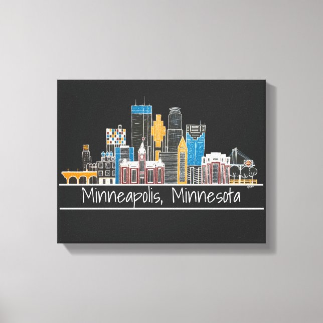 Minneapolis, impresión de lienzo en línea de horiz (Anverso)