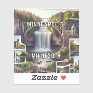 Minneapolis Minnesota Pegatina de vinilo de 3 pulg