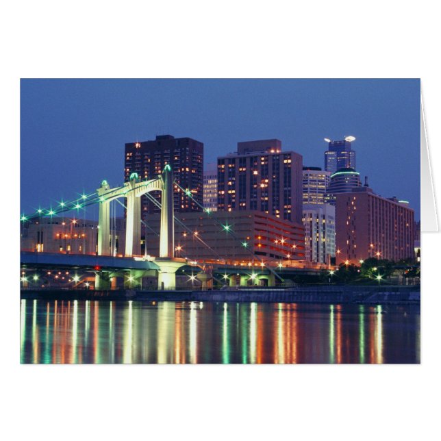 Minneapolis Skyline de noche (Anverso (Horizontal))