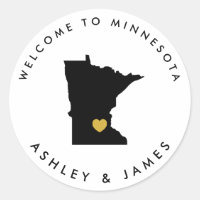 Minnesota Boda etiqueta de bienvenida Pegatina, ne