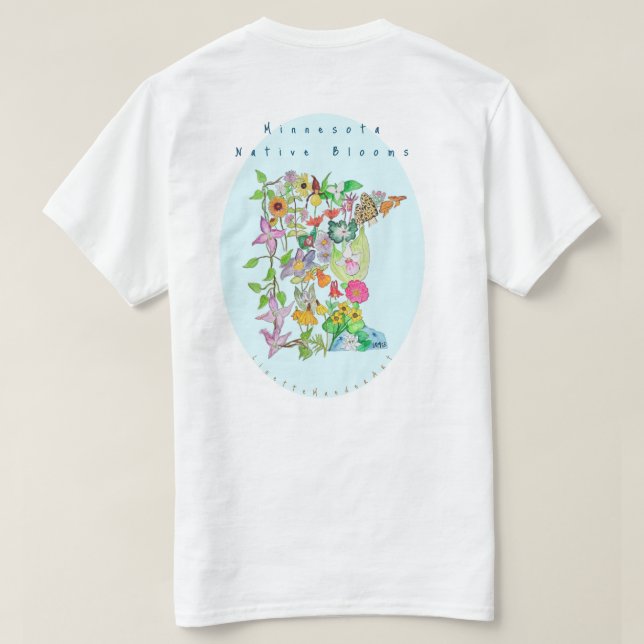 Minnesota florece con flores de camiseta y hongos (Reverso del diseño)
