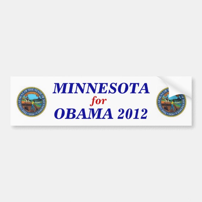 Minnesota para el pegatina 2012 de Obama (Frente)
