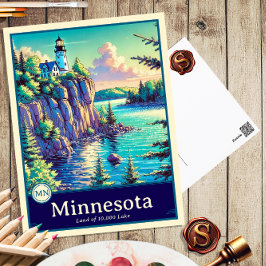 Minnesota | Postal con cubierta de estilo anime