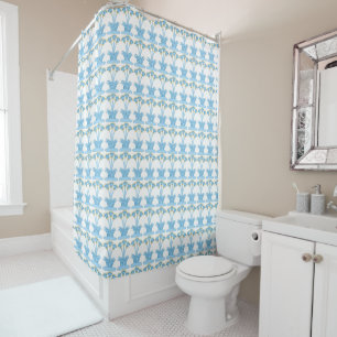 Minoan Lilies aqua 1 Cortina de Ducha