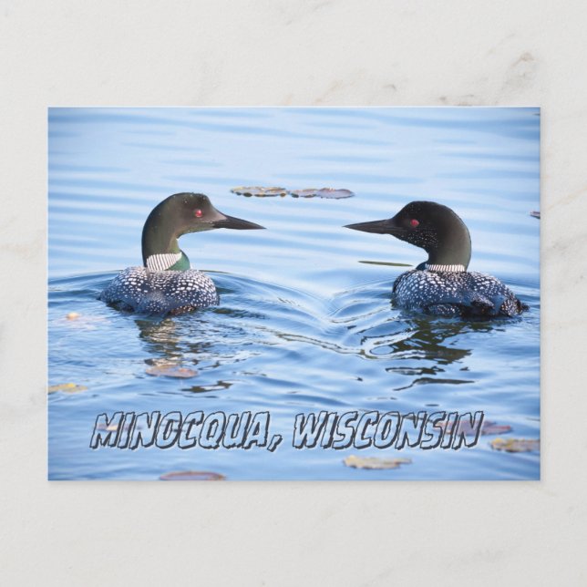 Minocqua, recuerdo de la tarjeta postal de la WI (Anverso)