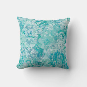 Minoritaria almohada azul de pincel de agua