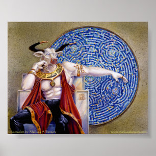Minotaur con la impresión del mosaico
