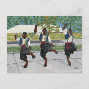Minotaurs griegos bailando con la tarjeta postal d