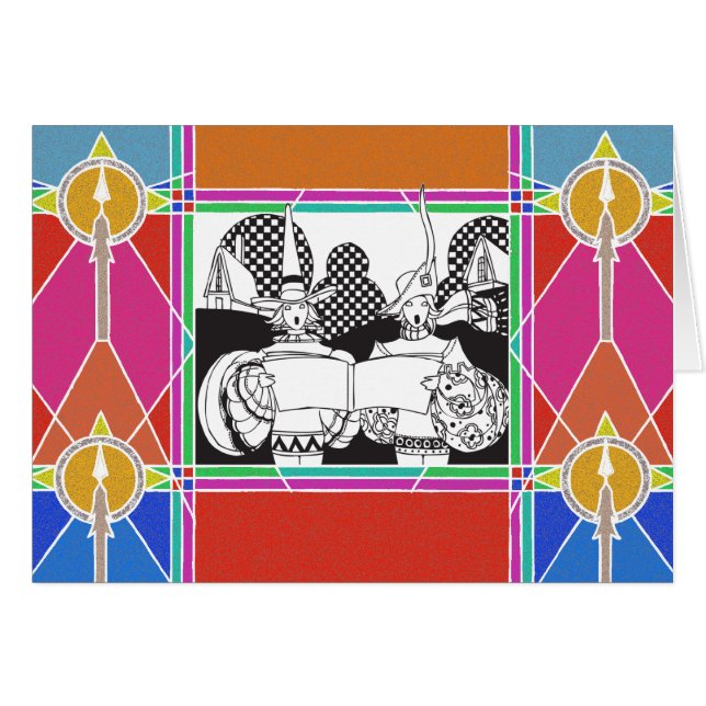 Minstres medievales de vidrio templado sin plomo (Anverso (Horizontal))