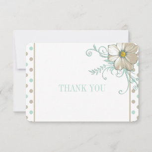 MINT BISQUE DOTS STRIPTS Tarjeta de agradecimiento