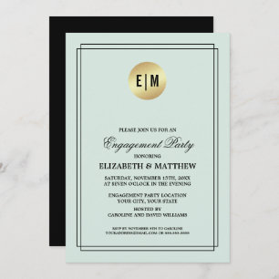 Mint, Black, Invitación de la fiesta de compromiso