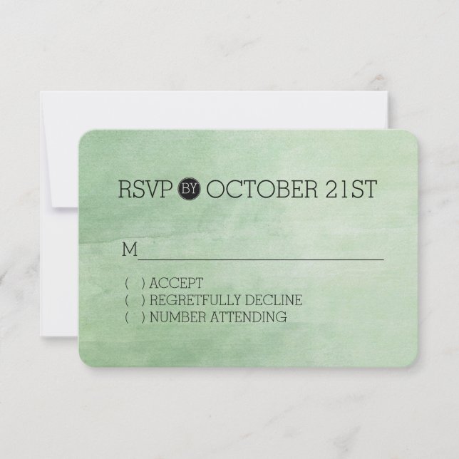 Mint Breeze Watercolor RSVP (Anverso)