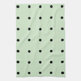 Mint con toalla de cocina de puntos de polka negro