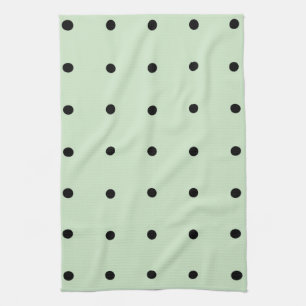 Mint con toalla de cocina de puntos de polka negro
