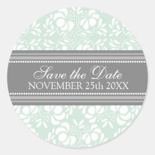 Mint Damask Guardar el Sello para sobres de fecha