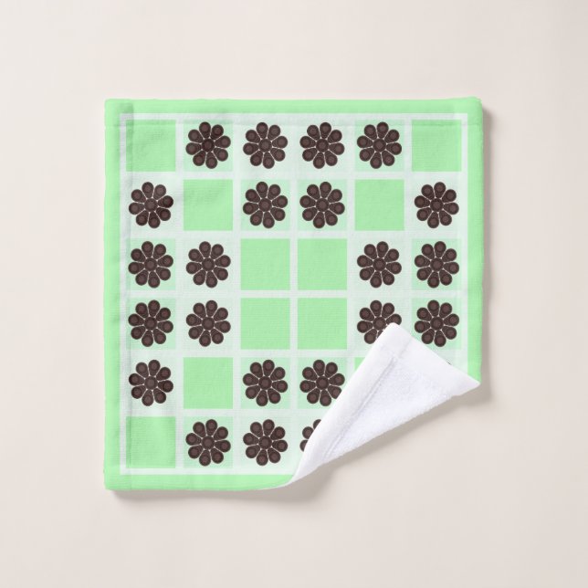 Mint Green Cream And Chocolate Chip Quilt Pattern (Toallita)