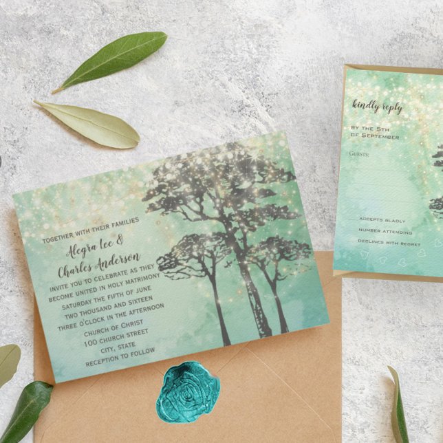 Mint Green Fairy Iluce Invitación a la boda de mad (Subido por el creador)