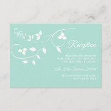 Mint Green & Gray Wedding RECEPCIÓN Insertar tarje