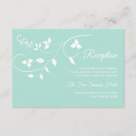 Mint Green & Gray Wedding RECEPCIÓN Insertar tarje