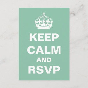 Mint Green Keep Calm Wedding RSVP