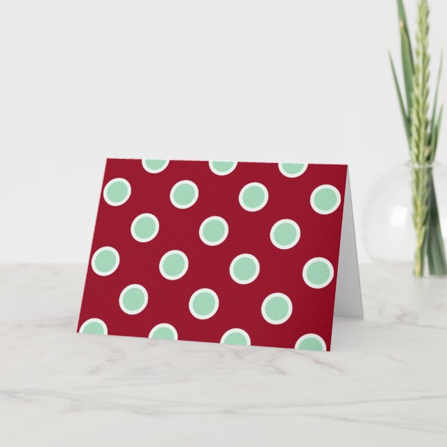 Mint Green Polka puntos en Maroon Feliz Navidad (Anverso)