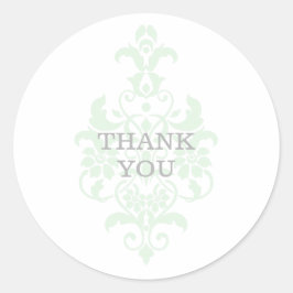 Mint Green Subtle Damask Gracias Pegatinas