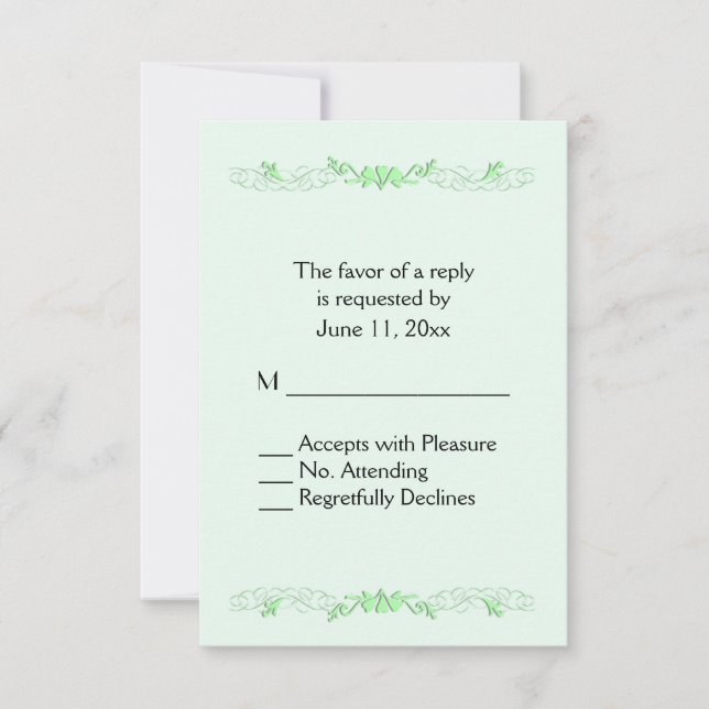 Mint Green Vine RSVP (Anverso)