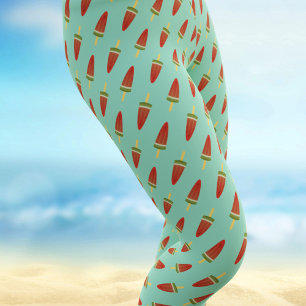 Mint Green Watermelon Ice Pop Pattern Leggings