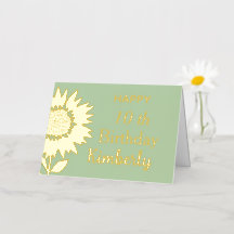 Mint Happy Birday Sunflower Custom Name,Age