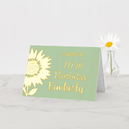 Mint Happy Birday Sunflower Custom Name,Age