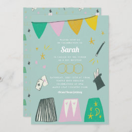 Mint Magic Show Bar Bat Mitzvah Invitación