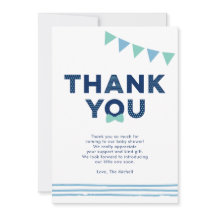 Mint & Navy | Tarjeta de agradecimiento moderna pa