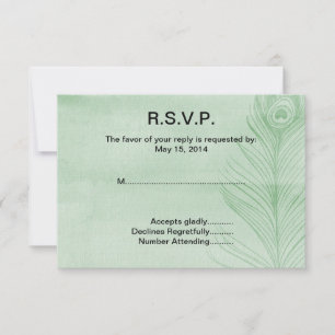 Mint Peacock Feather RSVP