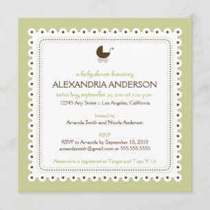(Mint) Preciosa invitación Personalizado Baby Show