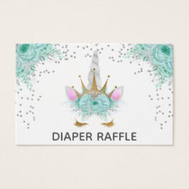 Mint, Silver y Gold Unicornio Diaper Raffle