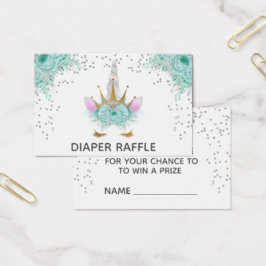 Mint, Silver y Gold Unicornio Diaper Raffle
