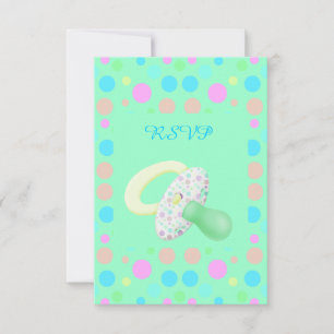 MINT VERDE BEBÉ SOOTHER BABY SHOWER RSVP