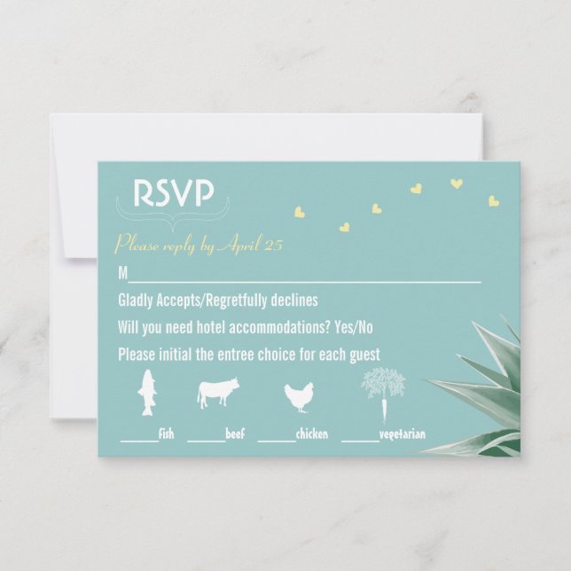 Mint y Yellow Succulum RSVP (Anverso)