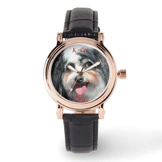Mira, damas, foto de perro lindo, reloj de K-Cee (Anverso)